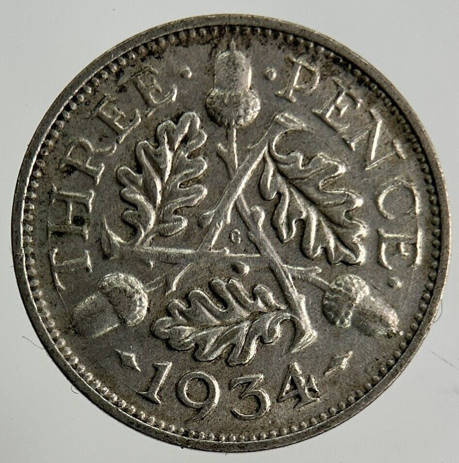1934 George V Threepence Silver Coin | Fine Collectable Grade