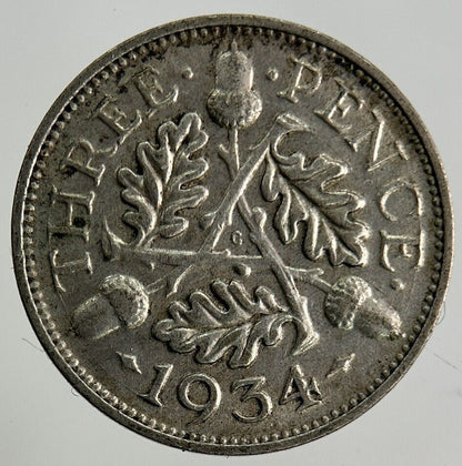1934 George V Threepence Silver Coin | Fine Collectable Grade