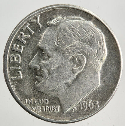 1963 - D US USA Roosevelt One Dime Silver Coin | Fine Collectable Grade