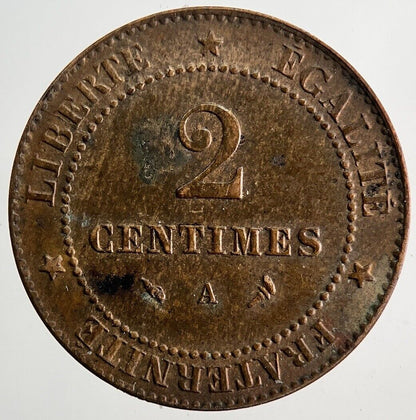 1897 France 2 Centimes Coin | Very High Grade
