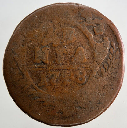 1748 Russia 1/2 Half Kopek Coin | Collectable Grade