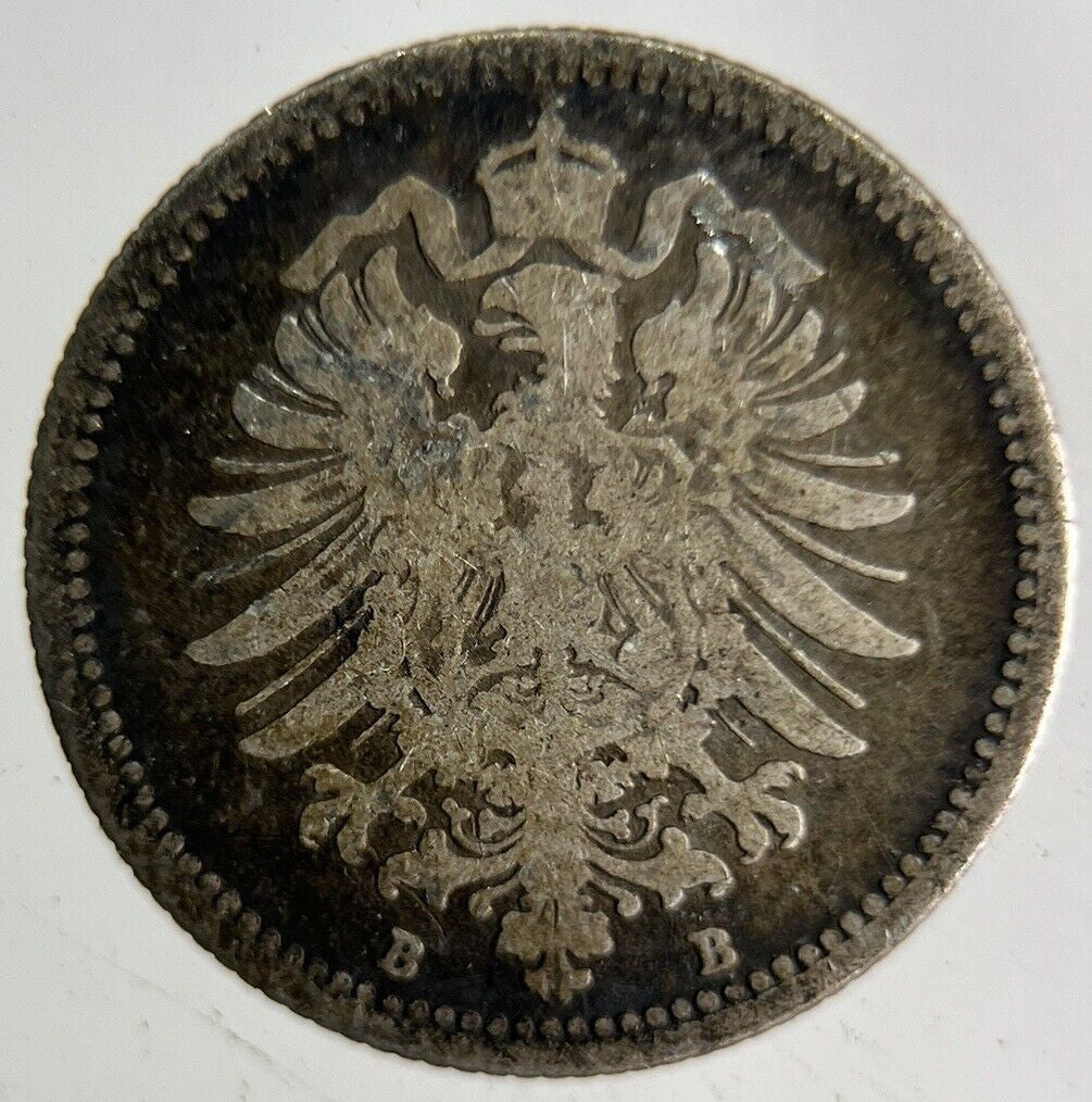 1875 Germany 20 Pfennig Silver Coin | Collectable Grade
