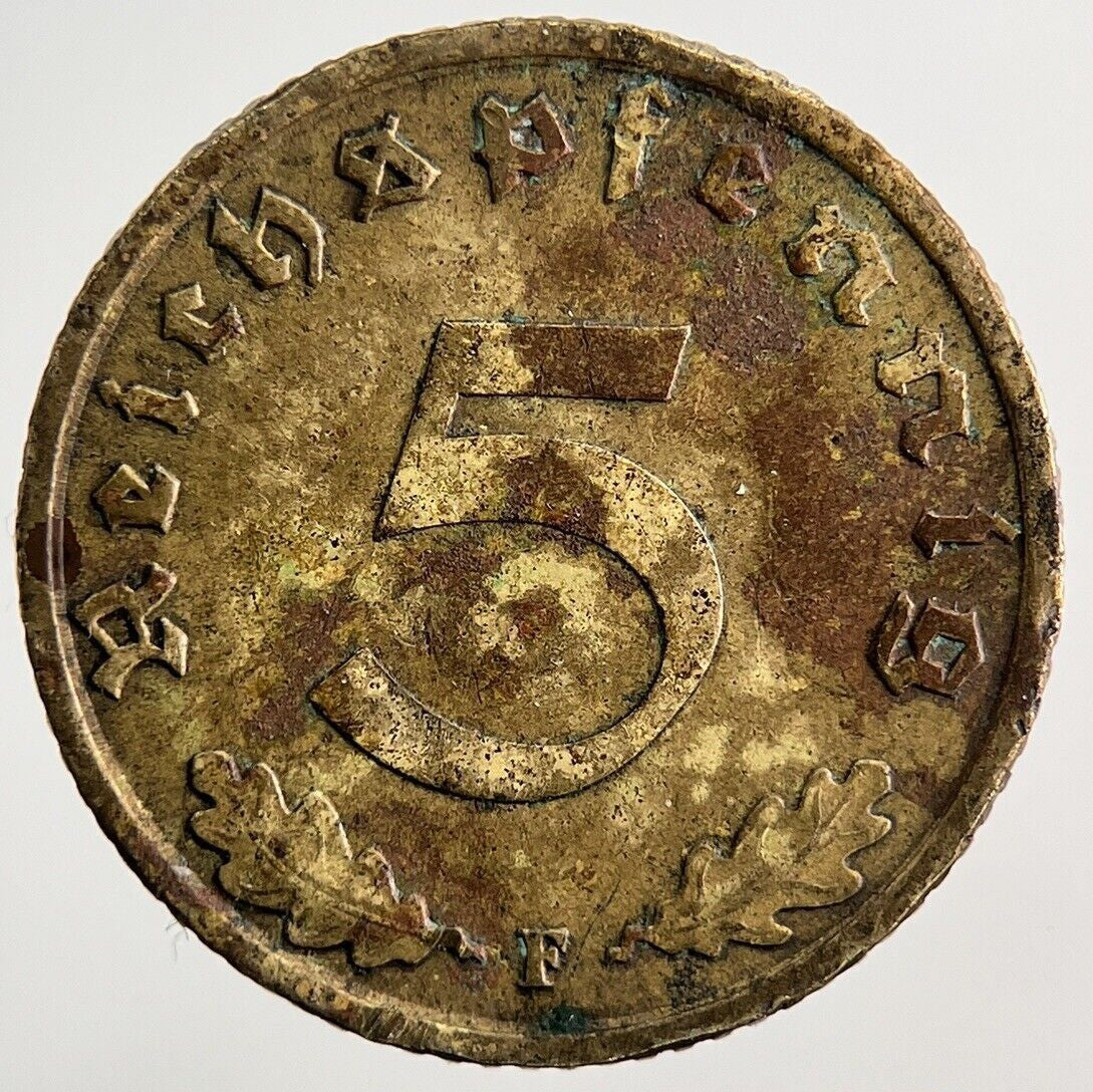 1939 Germany Nazi 5 Pfennig Coin | Very High Grade