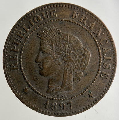 1897 France 5 Centimes Coin | Very High Grade