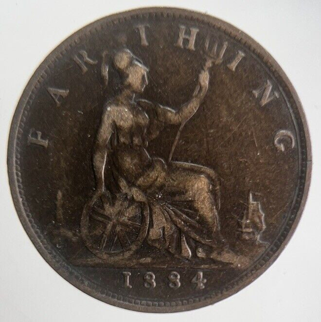 1884 Victoria Farthing Coin | Fine Collectable Grade | a4564