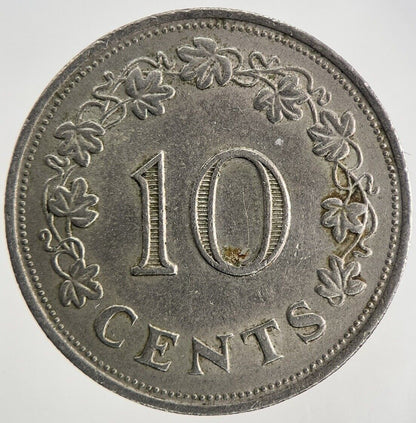 1972 Malta 10 Cents Coin | Fine Collectable Grade