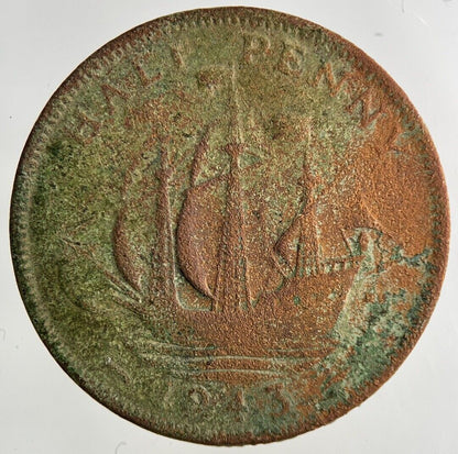 1943 George VI Half - Penny Coin | Fair Grade