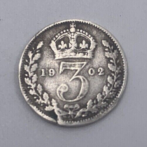 1902 Edward VII Threepence | British Silver Coin | Collectable Grade | a078