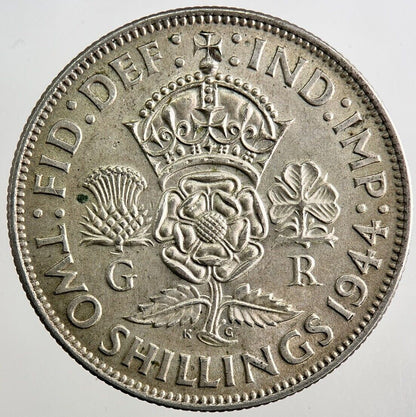 1944 George VI Florin Silver Coin | Very High Grade | a8131