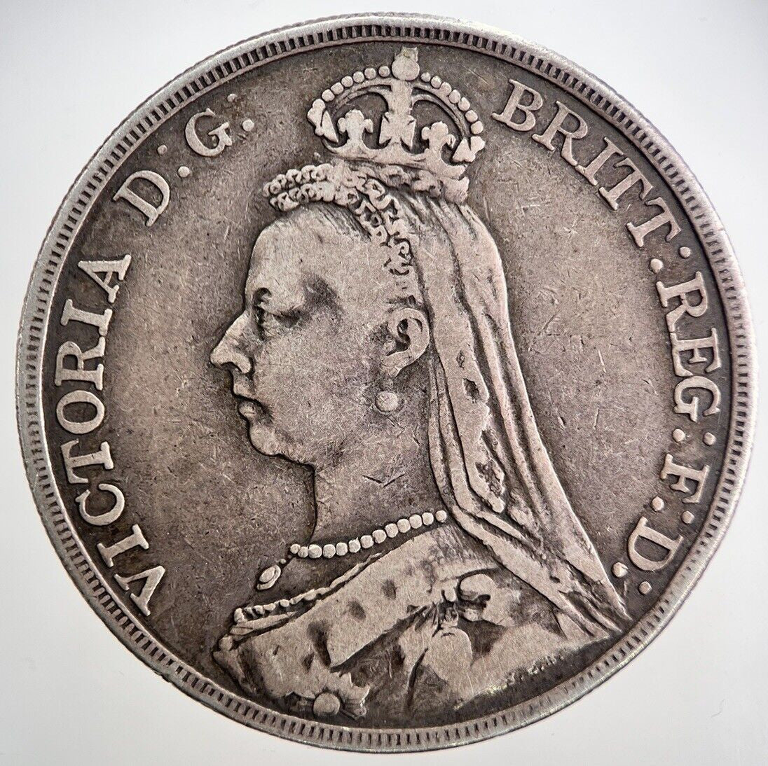 1889 Victoria Crown Silver Coin | Fine Collectable Grade | a850