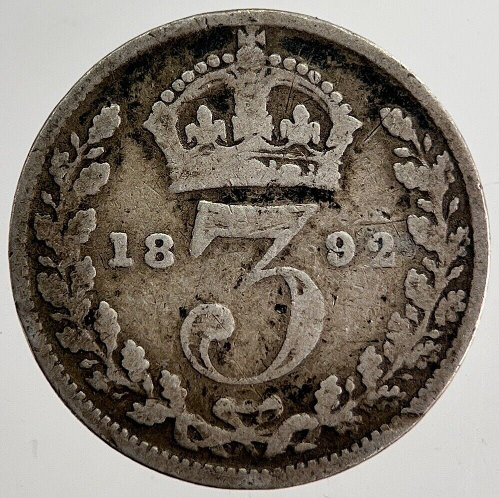 1892 Victoria Threepence Silver Coin | Collectable Grade | a8708