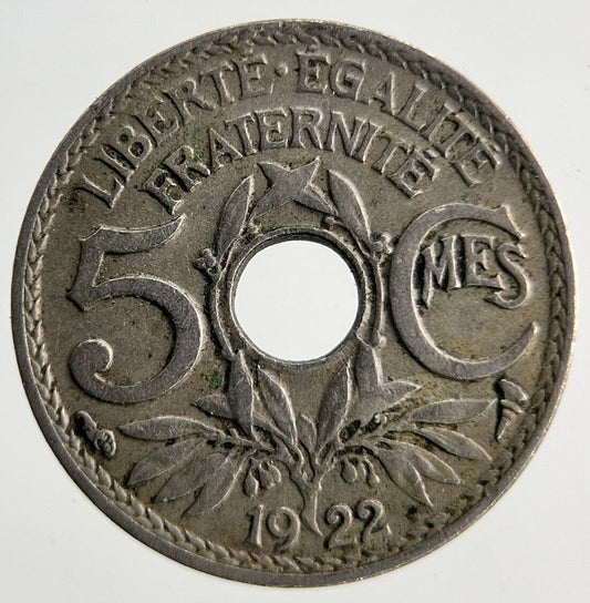 1922 France 5 Centimes Coin | Fine Collectable Grade