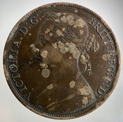 1893 Victoria One Penny Coin | Very High Grade