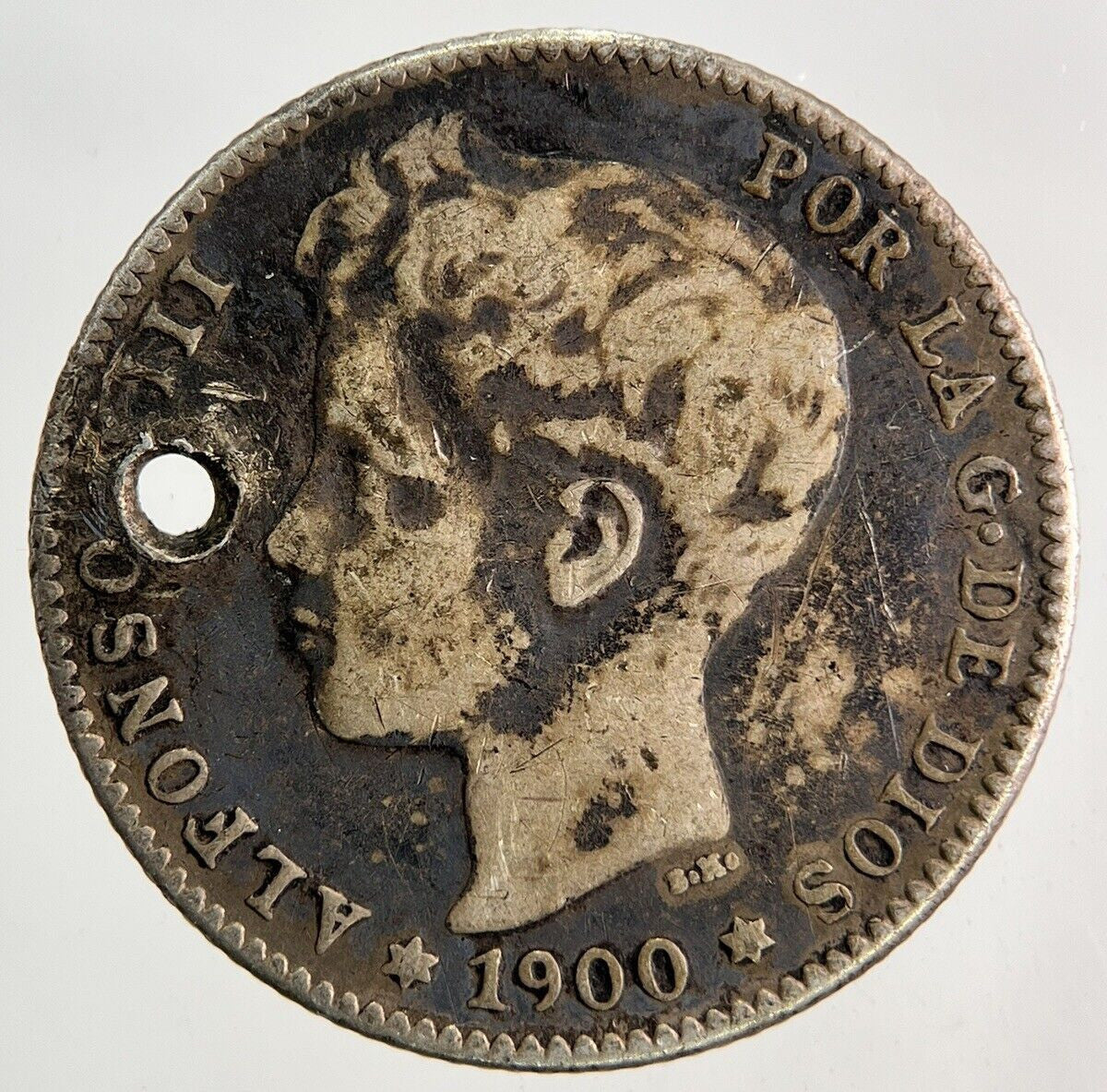 1900 Spain Una 1 Peseta Silver Coin | Collectable Grade