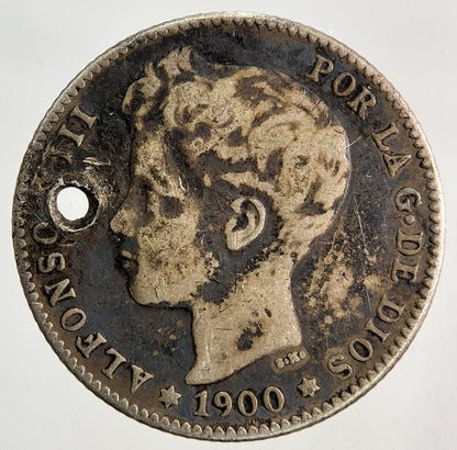 1900 Spain Una 1 Peseta Silver Coin | Collectable Grade