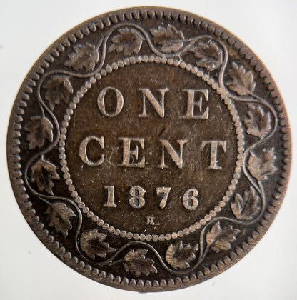 1876 - H Canada 1 Cent Coin | Fine Collectable Grade