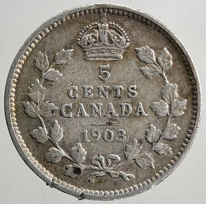 1903 Canada 5 Cents Silver Coin | Fine Collectable Grade | a5443