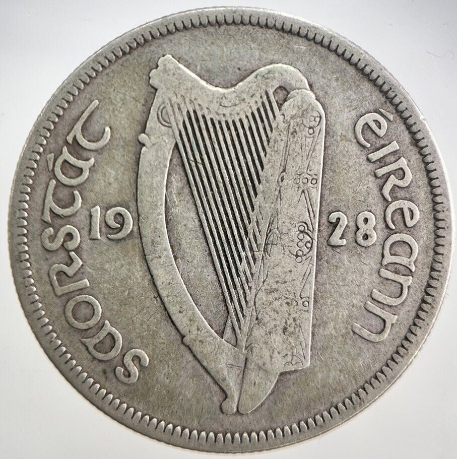 1928 Irish Half - Crown Horse Silver Coin | Collectable Grade | a4703