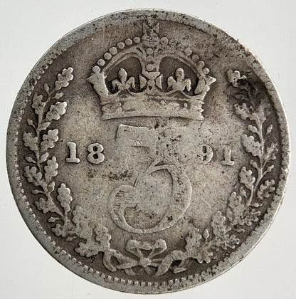 1891 Victoria Threepence Silver Coin | Collectable Grade