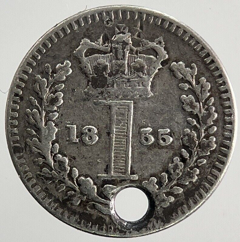 1855 Victoria Maundy 1 One - Pence 1D Silver Coin | Fine Collectable Grade