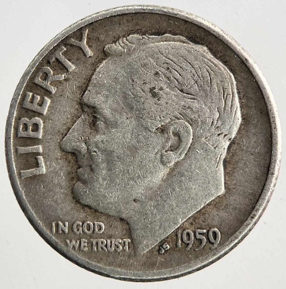 1959 - D US USA Roosevelt Silver Dime Coin | Fine Collectable Grade