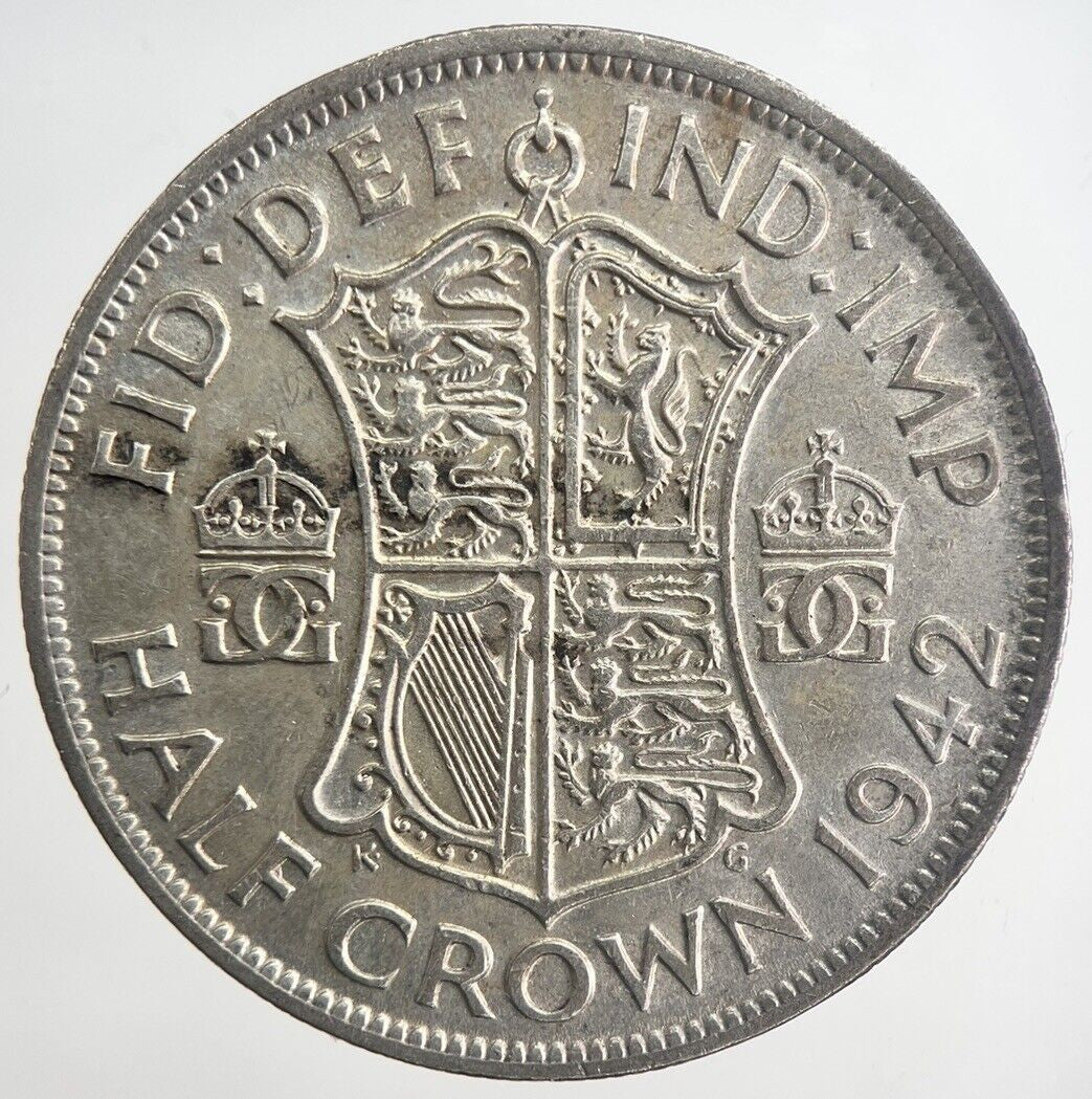 1942 George VI Half - Crown Silver Coin | Fine Collectable Grade | a6338