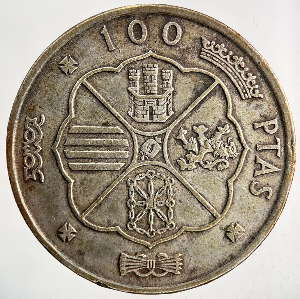 1966 Spain 100 Pesetas Silver Coin | Fine Collectable Grade