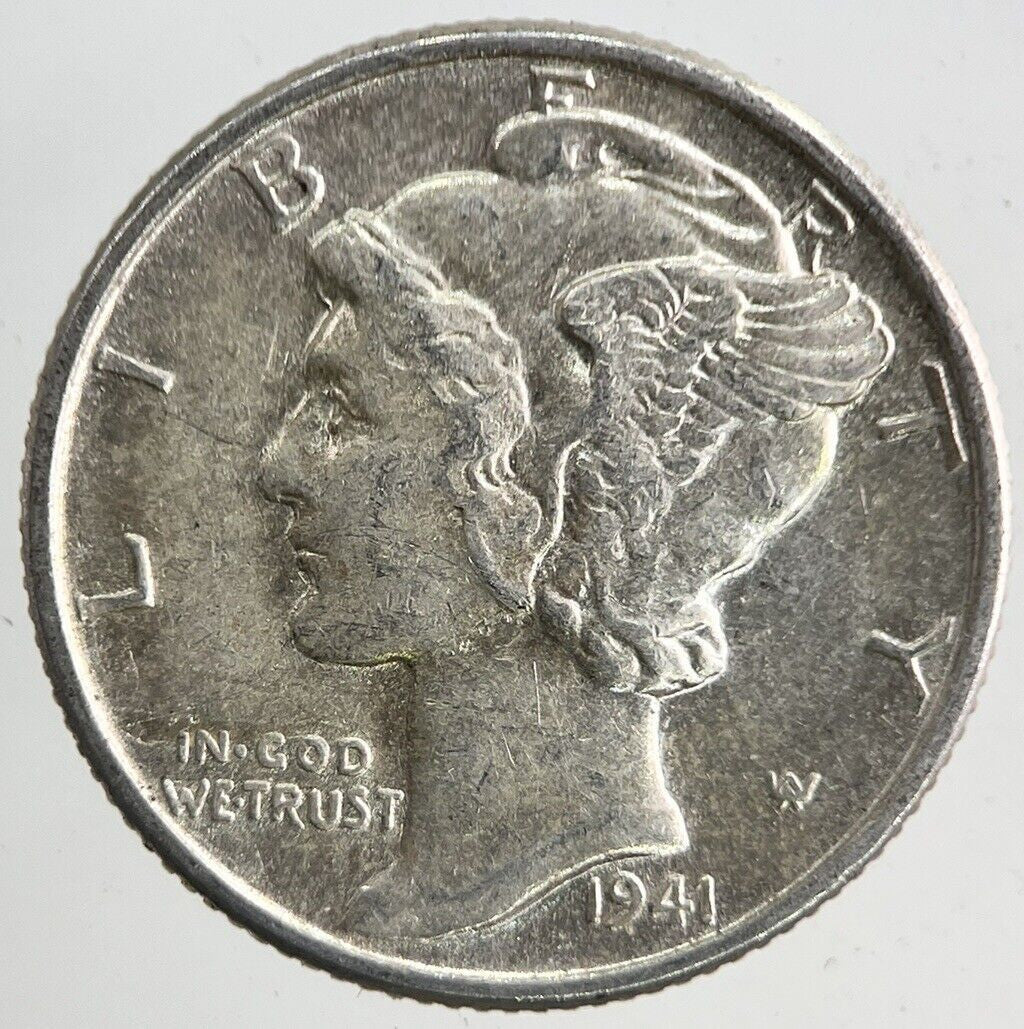 1941 US USA Mercury Dime Silver Coin | Very High Grade