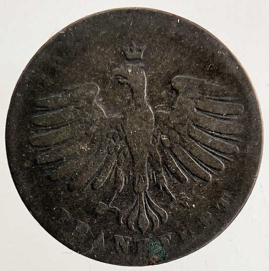 1856 Germany Frankfurt 1 Kreuzer Coin | Fine Collectable Grade