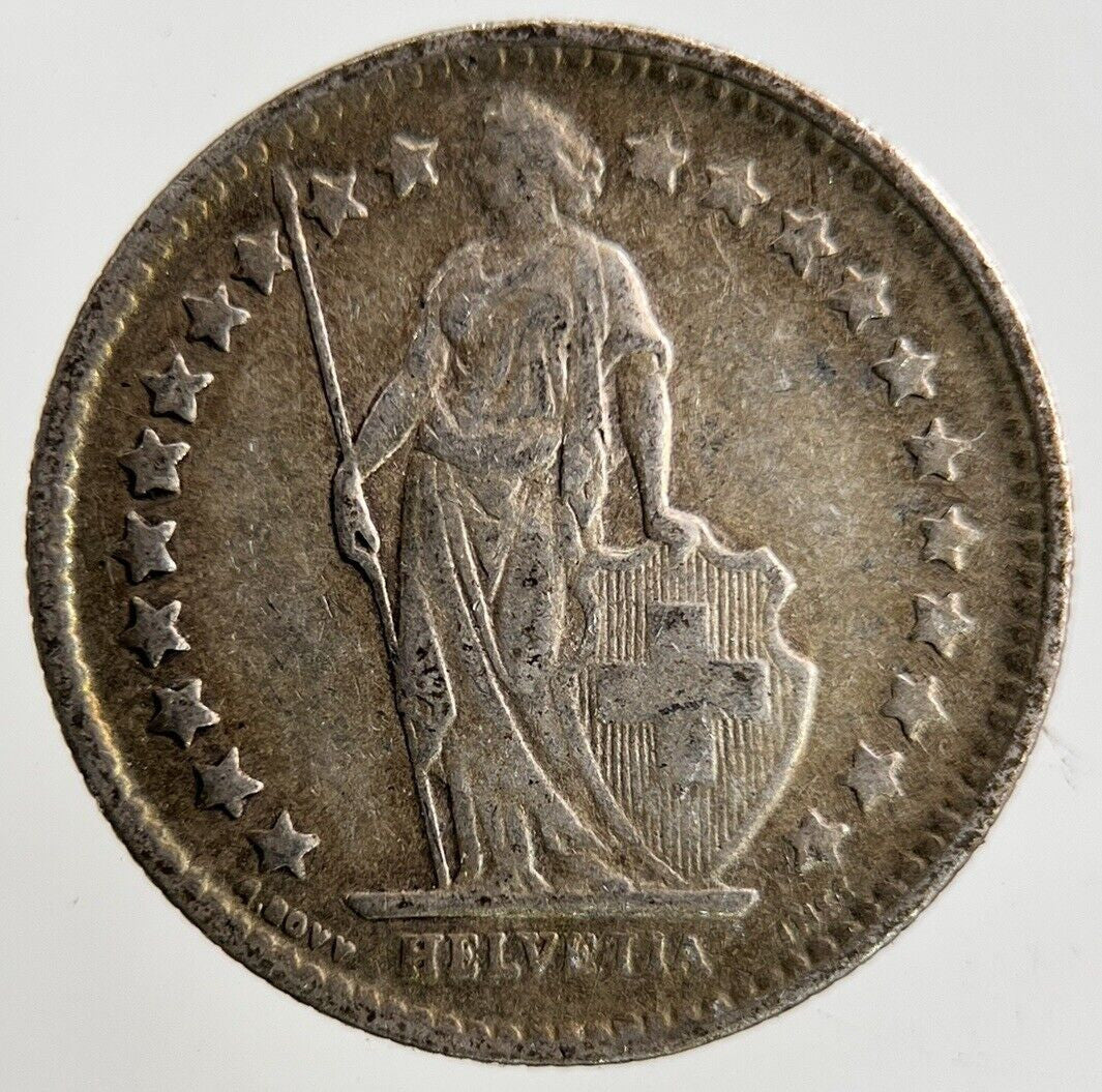 1921 Switzerland Swiss 1/2 Half Franc Silver Coin | Fine Collectable Grade