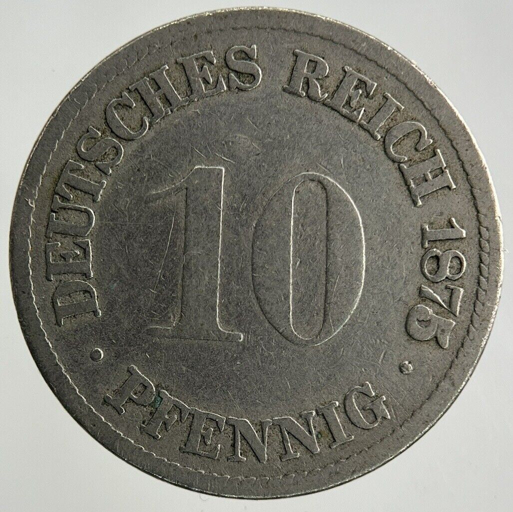 1875 Germany 10 Pfennig Coin | Fine Collectable Grade