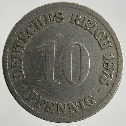 1875 Germany 10 Pfennig Coin | Fine Collectable Grade