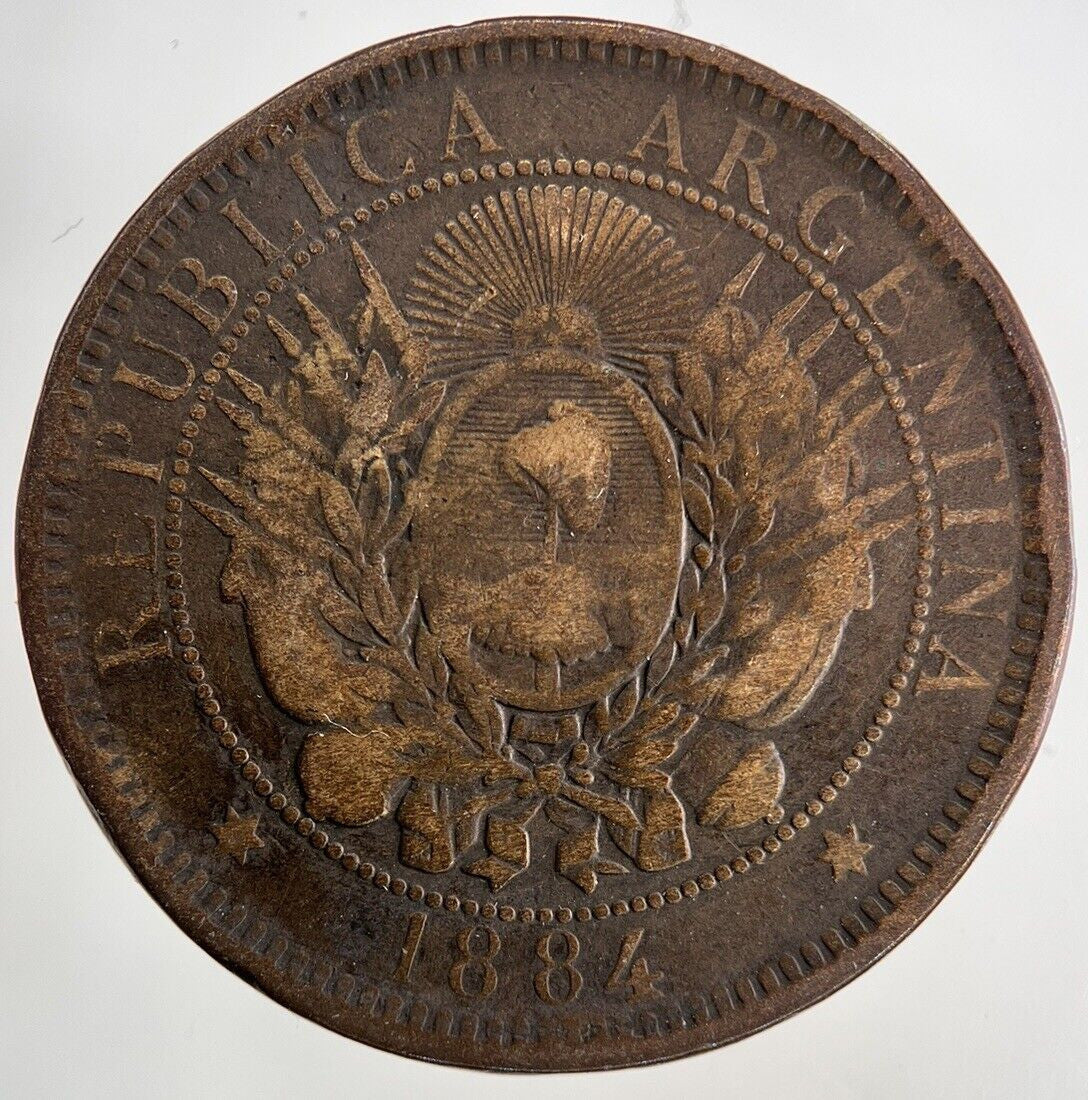 1884 Argentina Dos 2 Centavos Coin | Collectable Grade