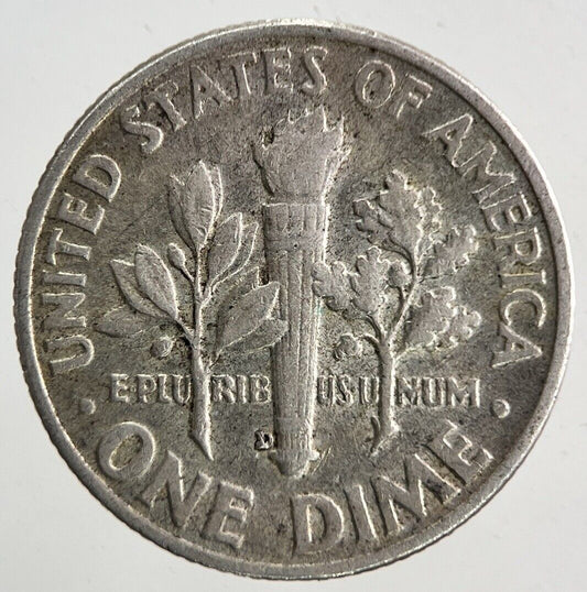 1952 - D US USA Roosevelt Dime Silver Coin | Fine Collectable Grade