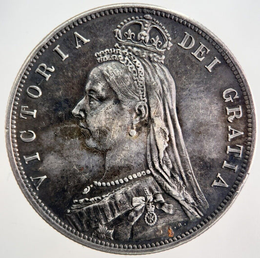 1887 Victoria Half - Crown Silver Coin | Very High Grade | a423