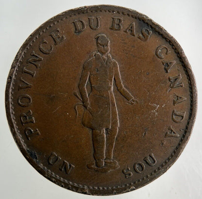 1837 Canada Bank Token Half - Penny Coin | Fine Collectable Grade