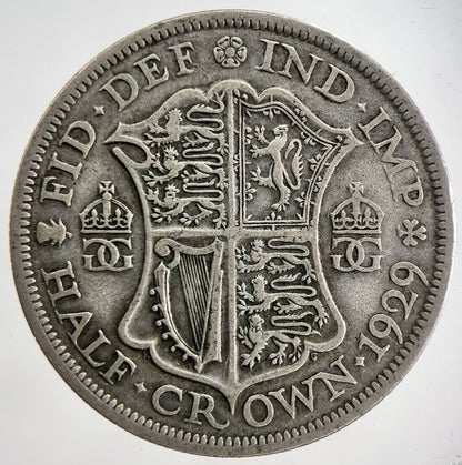 1929 George V Half - Crown Silver Coin | Fine Collectable Grade