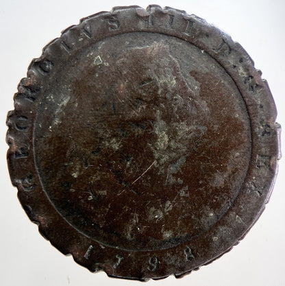 1798 Isle of Man Cartwheel Half - Penny Coin | Collectable Grade | a6201