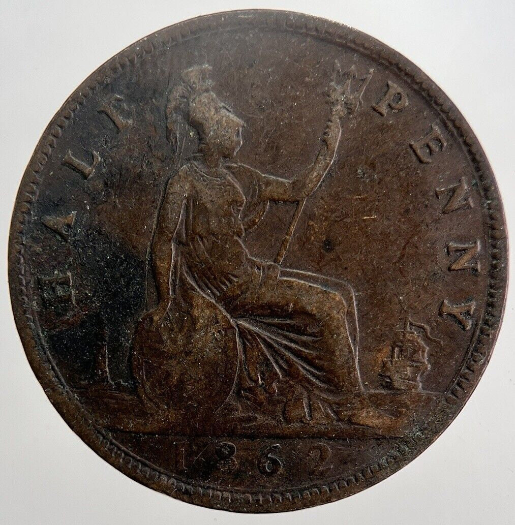 1862 Victoria Half - Penny Coin | Fine Collectable Grade | a5879