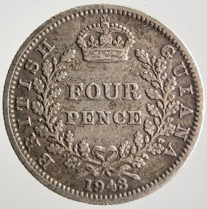 1943 Papua New Guinea Four - Pence Silver Coin | Collectable Grade | a4102