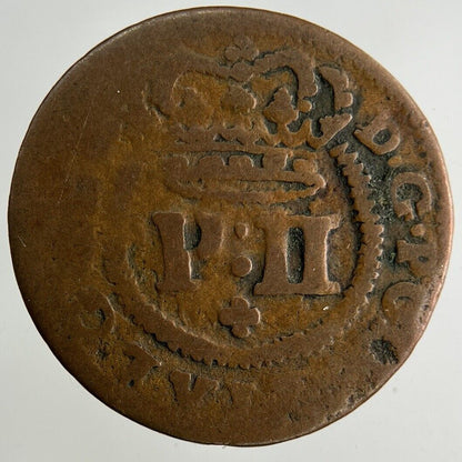 1683 - 1706 Portugal Pedro II 1 1/2 Reis Coin | Collectable Grade