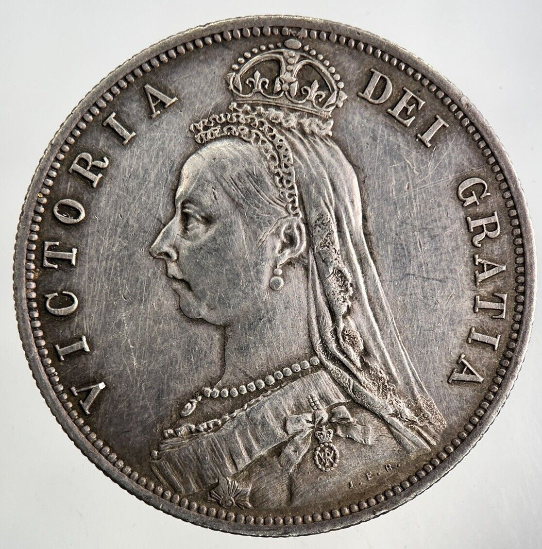 1887 Victoria Half - Crown Silver Coin | Very Fine Grade