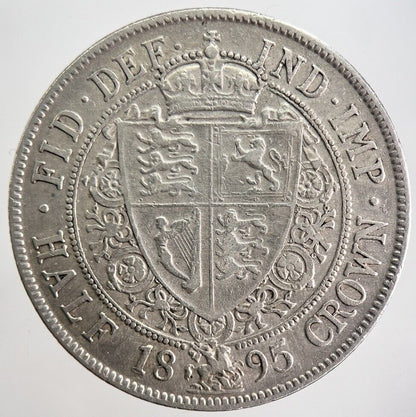 1895 Victoria Half - Crown Silver Coin | Fine Collectable Grade | a369