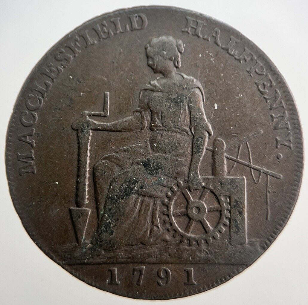 1791 Macclesfield Half - Penny Token Coin | Very High Grade | a7244