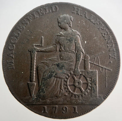1791 Macclesfield Half - Penny Token Coin | Very High Grade | a7244