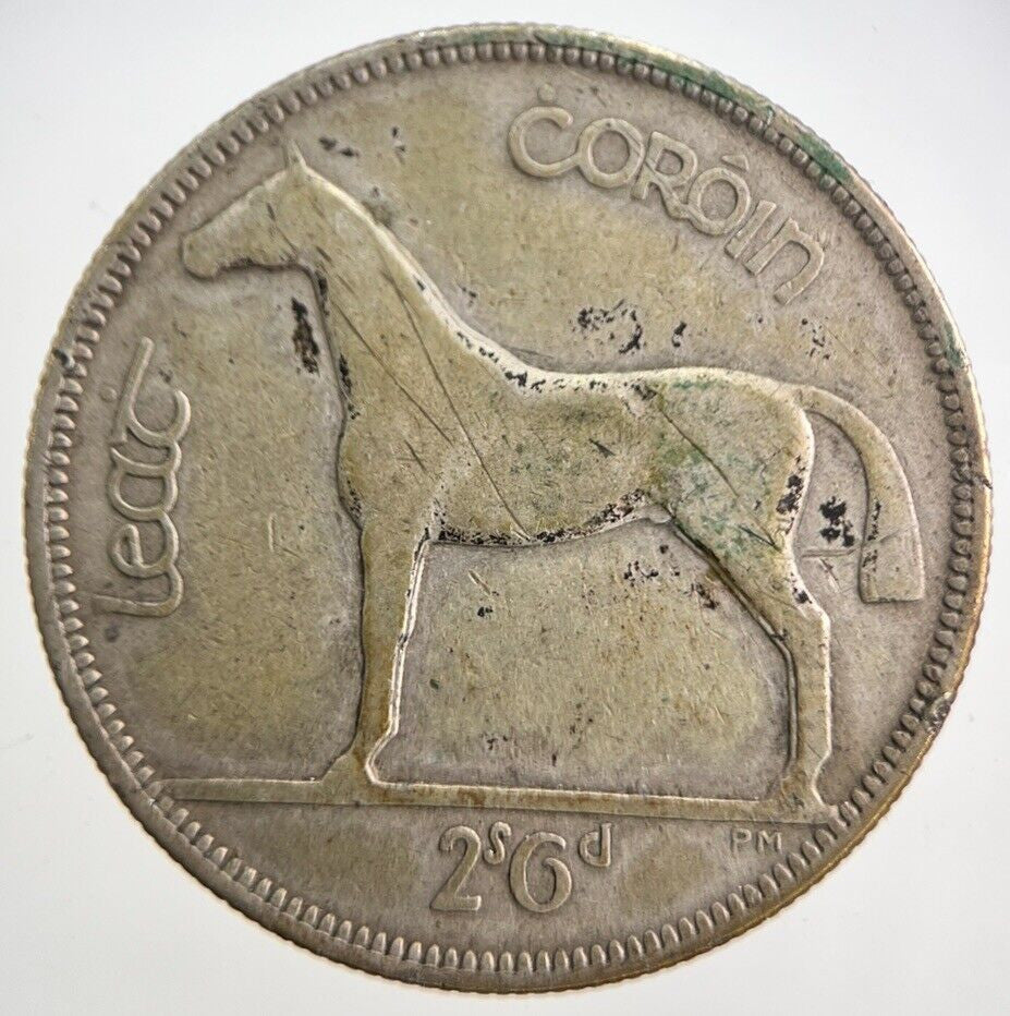 1934 Irish Half-Crown Horse Silver Coin | Collectable Grade | a4702