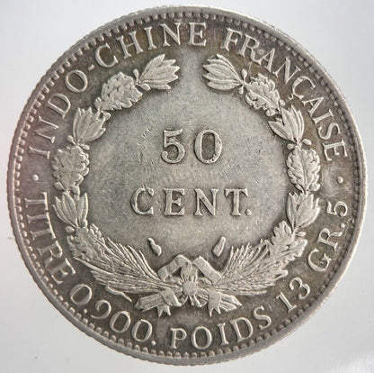 1936 50 Cents Centimes Indo - China France Silver Coin | Very High Grade | a4469