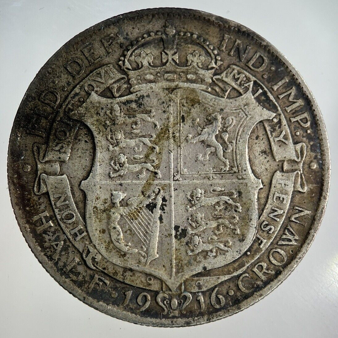 1916 George V Half - Crown Silver Coin | Fine Collectable Grade