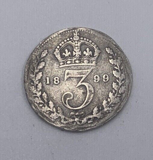 1899 Victoria Threepence | British Silver Coin | Collectable Grade | a056