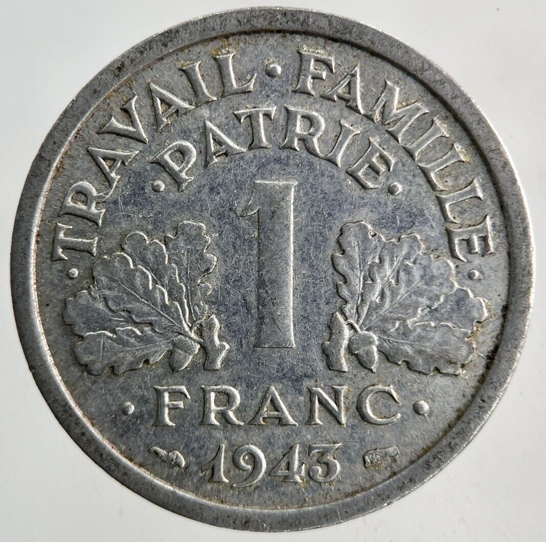 1943 France 1 Franc Coin | Fine Collectable Grade